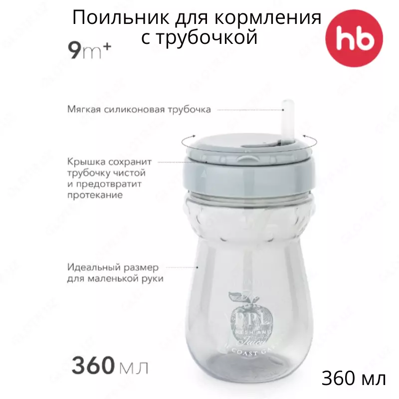 Happy Baby Поильник для кормления с трубочкой, 360 мл (Великобритания)