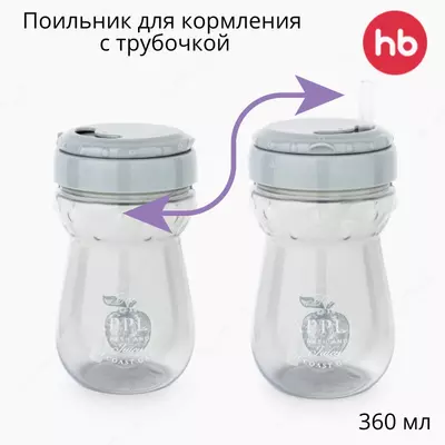Happy Baby Поильник для кормления с трубочкой, 360 мл (Великобритания)