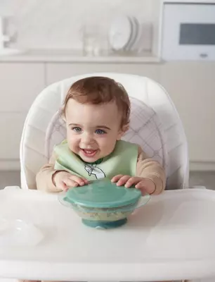 Тарелка на присоске с крышкой, 240 мл Happy Baby (Великобритания)