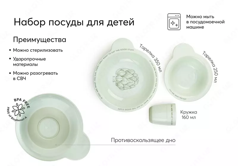 Набор посуды для детей Happy Baby 12 м+ (Великобритания)