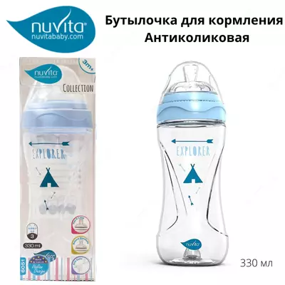 Бутылочка для кормления Nuvita Mimic Cool 330 мл 4м+ Антиколиковая
