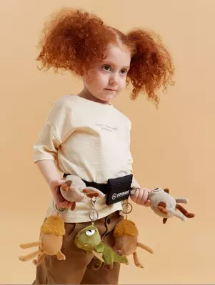 🦁Игрушка-брелок мягкая FRIENDLY ANIMALS | Happy baby (Великобритания) 0+