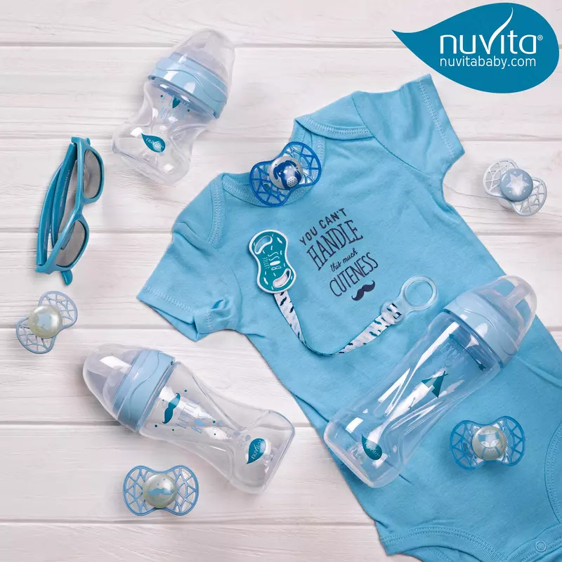 Пустышка симметрическая 🇮🇹Nuvita baby (Италия)NV7065 Air55 Cool 0m+ "звезда" голубая