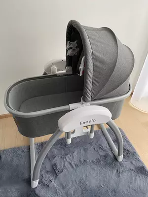 Kichkintoylar uchun beshik lionelo masofadan boshqarish pulti bilan elektron LO-FIGGY GREY STONE, (Polsha)