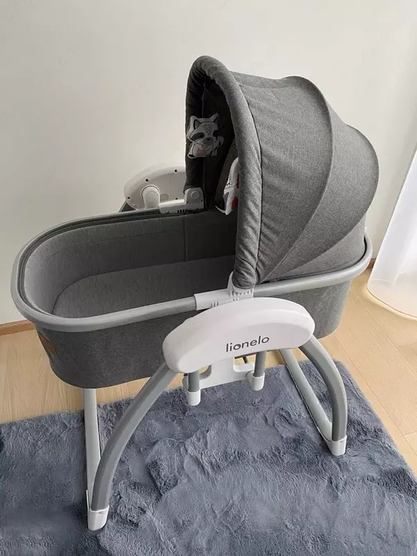 Колыбель для малышей электронная LO-FIGGY GREY STONE с пультом Lionelo 🇵🇱(Польша)