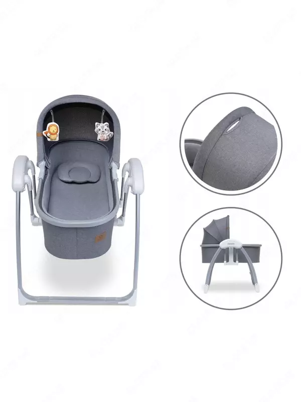 Колыбель для малышей электронная LO-FIGGY GREY STONE с пультом Lionelo 🇵🇱(Польша)