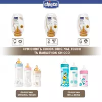  🍼 Бутылочка Chicco Original Touch Uni с латексной соской с 4 мес. 330 мл Оптом и розница