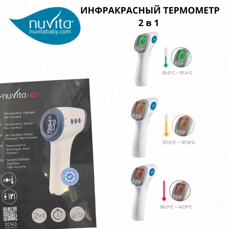 ИНФРАКРАСНЫЙ ТЕРМОМЕТР от Nuvita baby (Италия) 🇮🇹 2 в 1