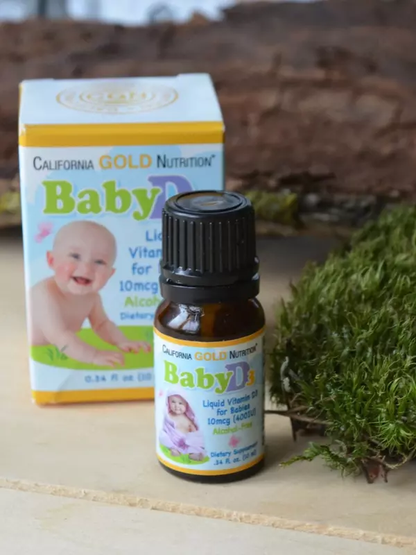 Жидкий витамин D3 для детей California Gold Nutrition , 10 мкг (400 МЕ), 10 мл ( США )