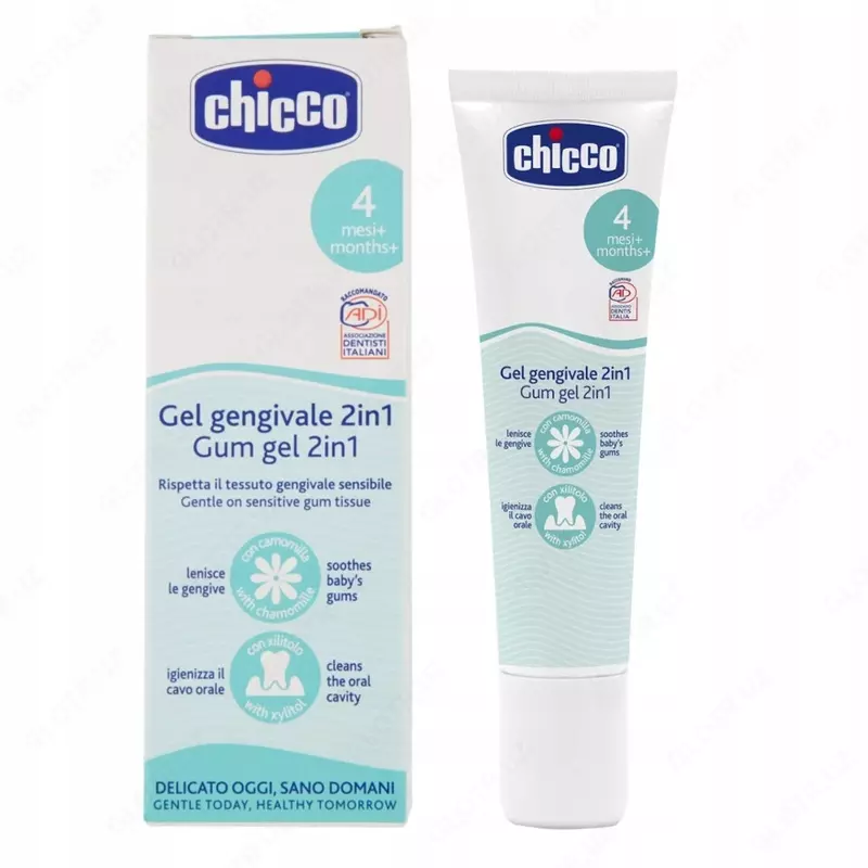 Chicco многофункциональный гель для прорезывания зубов 2 в 1 30 мл c 4 мес