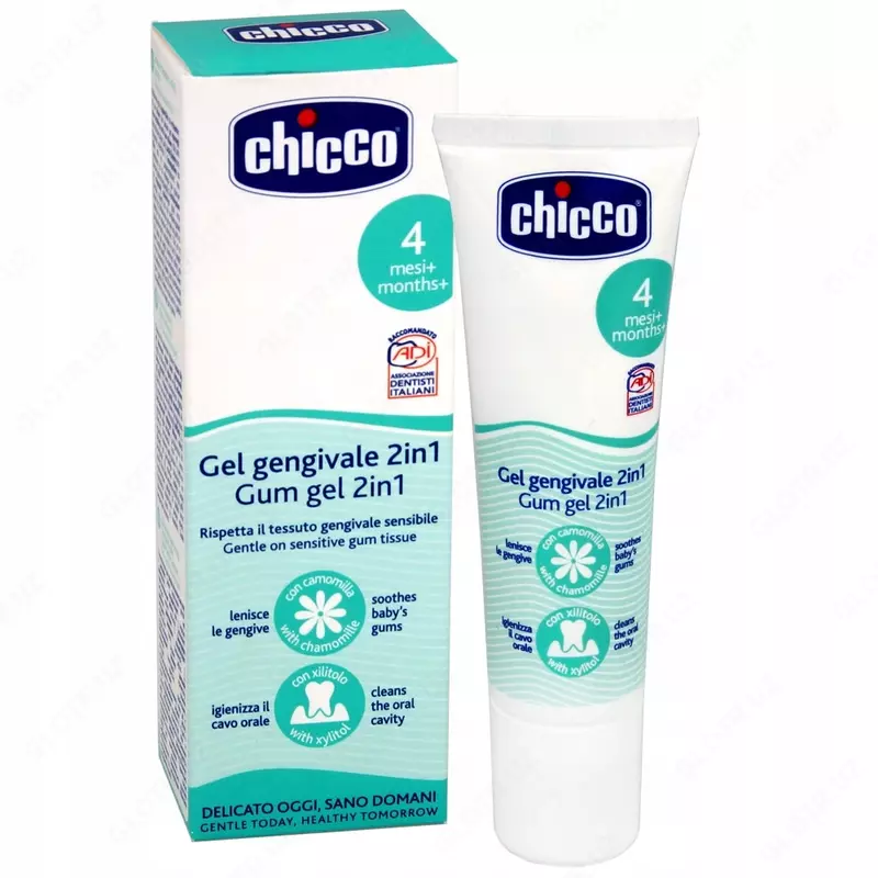 Chicco многофункциональный гель для прорезывания зубов 2 в 1 30 мл c 4 мес