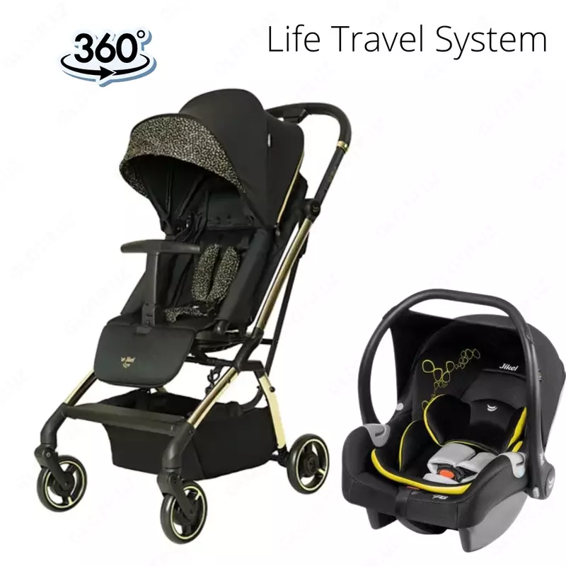 Компактная коляска Life 360 ° 2 в 1 на золотой раме от Jikel (Франция)