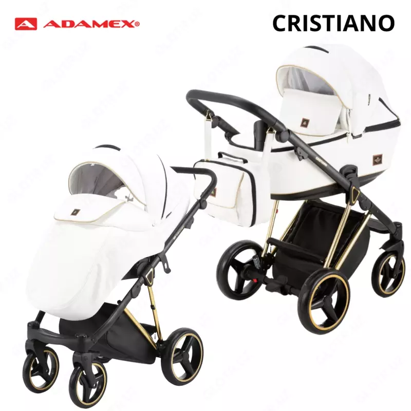 Коляска Adamex Cristiano Special Edition DELUXE 🇵🇱(Польша) 3 в 1 ЭКО КОЖА