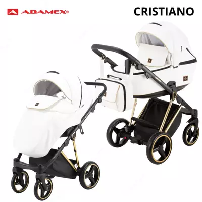 Коляска Adamex Cristiano Special Edition DELUXE 🇵🇱(Польша) 3 в 1 ЭКО КОЖА
