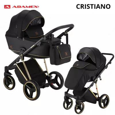 Коляска Adamex Cristiano Special Edition DELUXE 🇵🇱(Польша) 3 в 1 ЭКО КОЖА
