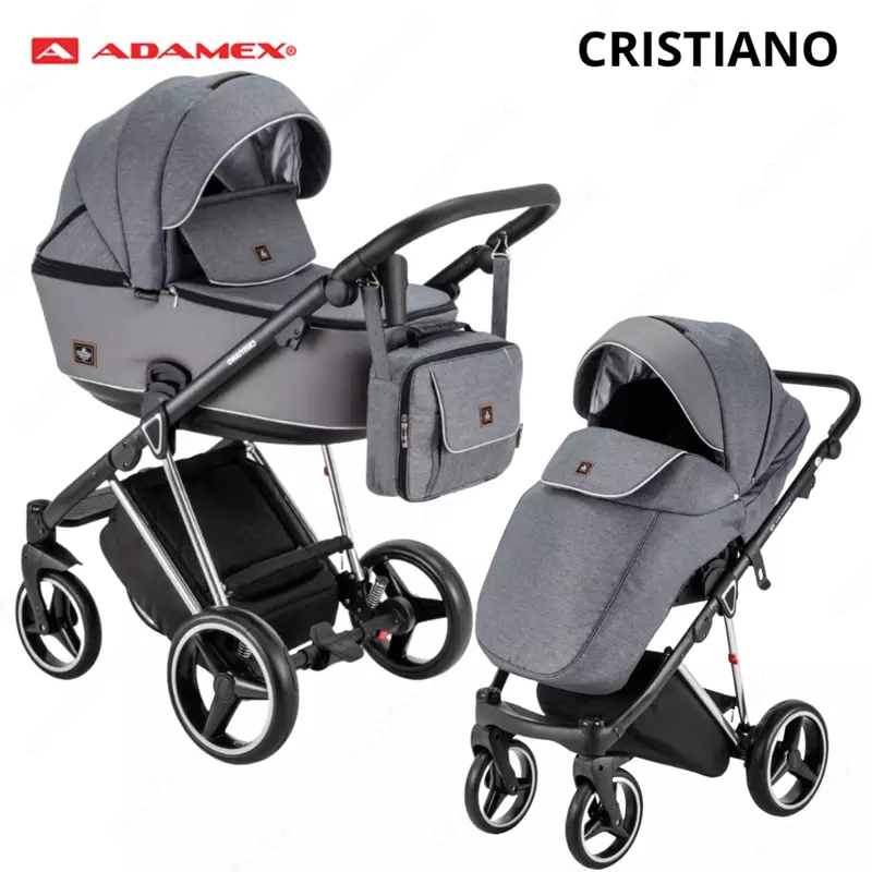 Коляска Adamex Cristiano Special Edition DELUXE 🇵🇱(Польша) 3 в 1 ЭКО КОЖА