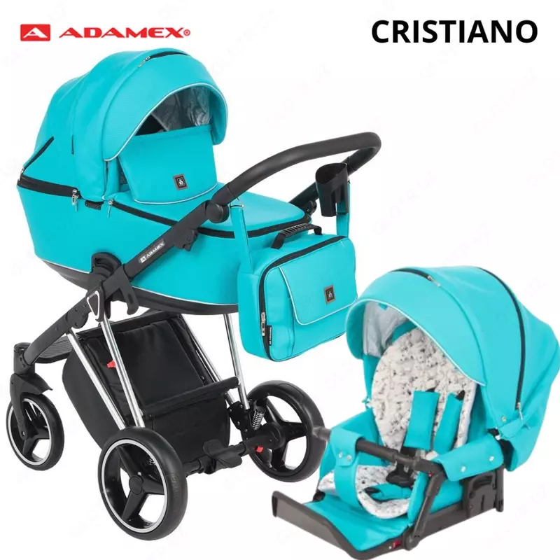 Коляска Adamex Cristiano Special Edition DELUXE 🇵🇱(Польша) 3 в 1 ЭКО КОЖА