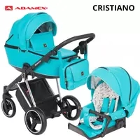 Коляска Adamex Cristiano Special Edition DELUXE 🇵🇱(Польша) 3 в 1 ЭКО КОЖА