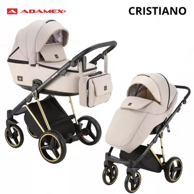 Коляска Adamex Cristiano Special Edition DELUXE 🇵🇱(Польша) 3 в 1 ЭКО КОЖА