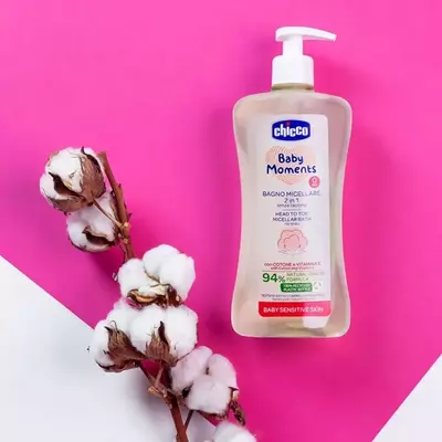 Шампунь-гель мицеллярный для тела и волос для чувствительной кожи Chicco Baby Moments, 500 мл