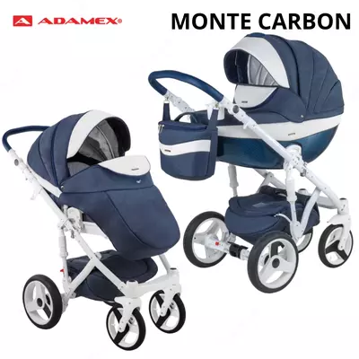 Коляска Adamex MONTE CARBON🇵🇱 3 в 1 (Польша) Эко кожа