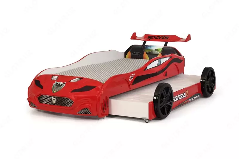 Кровать машина с выдвижным спальным местом Forza2 от Ferramini 🇹🇷 (Турция) 2 СПАЛЬНЫХ МЕСТА