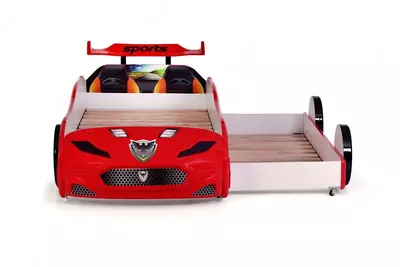 Кровать машина с выдвижным спальным местом Forza2 от Ferramini 🇹🇷 (Турция) 2 СПАЛЬНЫХ МЕСТА