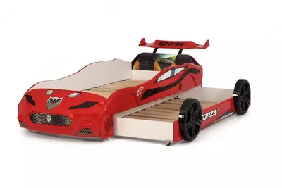 Кровать машина с выдвижным спальным местом Forza2 от Ferramini 🇹🇷 (Турция) 2 СПАЛЬНЫХ МЕСТА