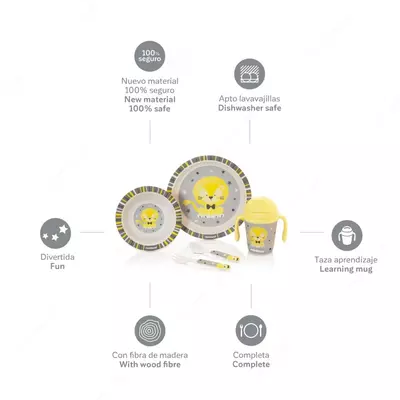 Бамбуковый набор посуды MIniland Baby Naturmeal Leo (Испания)