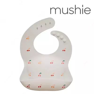 Нагрудник Mushie силиконовый cherry