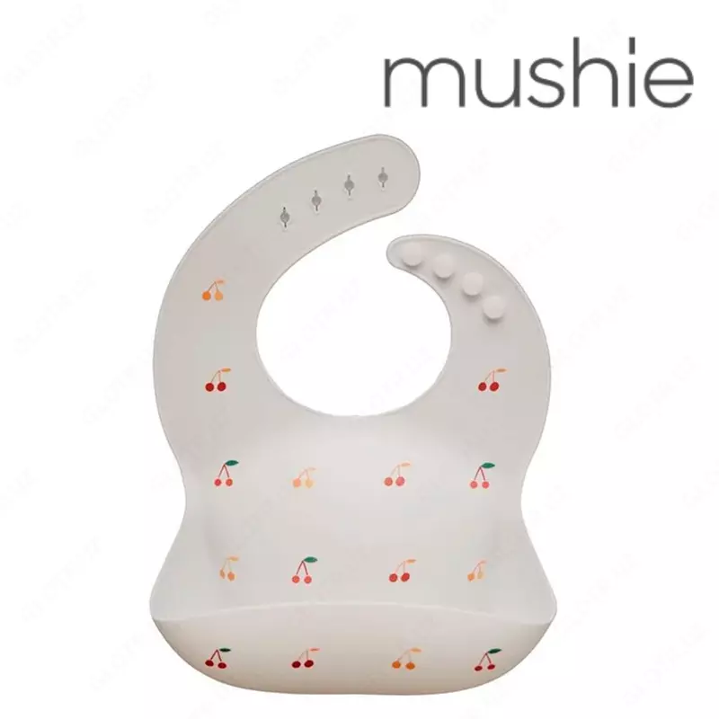 Нагрудник Mushie силиконовый cherry