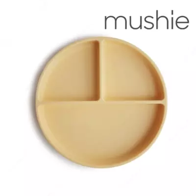 Mushie Секционная тарелка на присоске pale daffodil