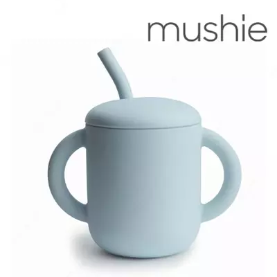Mushie поильник. Мини кружка + трубочка Natural, 175 мл