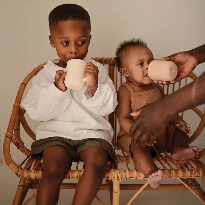 Mushie поильник. Мини кружка + трубочка Natural, 175 мл