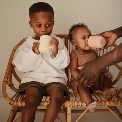 Mushie поильник. Мини кружка + трубочка Natural, 175 мл