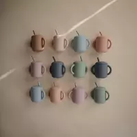 Mushie поильник. Мини кружка + трубочка Natural