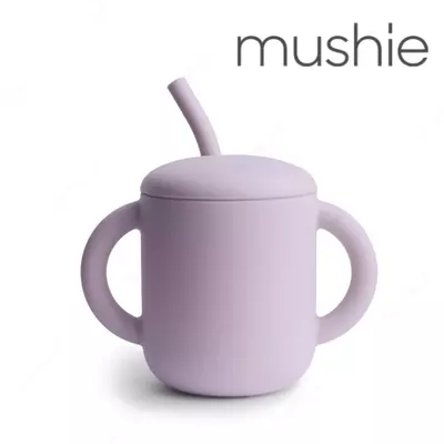 Mushie поильник. Мини кружка + трубочка Natural, 175 мл