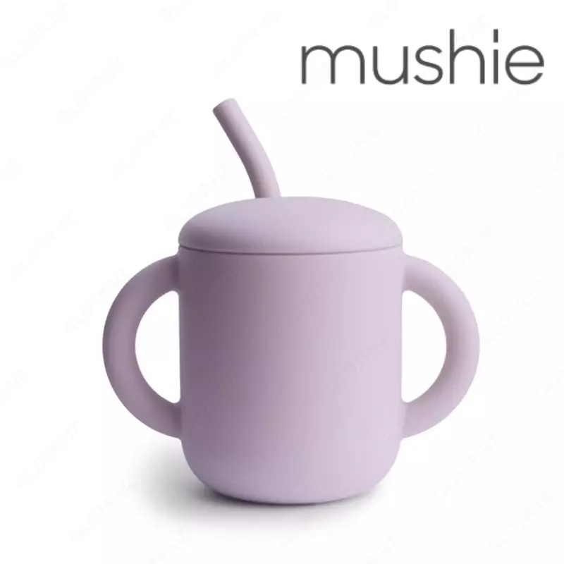 Mushie поильник. Мини кружка + трубочка Natural, 175 мл