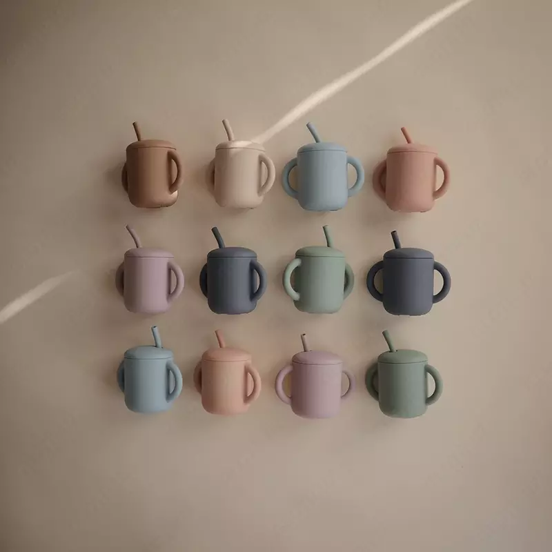 Mushie Natural tube bilan Mini ichimlik stakan, 175 ml