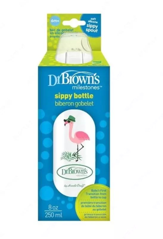 Бутылочка-поильник для кормления Option с узким горлышком, 250 мл, Dr. Brown's от 6 мес