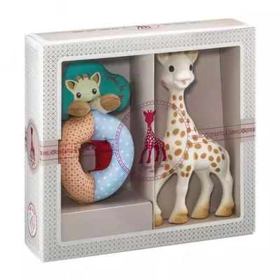 Прорезыватели Подарочный набор Sophiesticated (Жираф Софи + погремушка), 🦒Sophie la girafe
