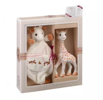 Vulli jirafa to'plami Sophie la Girafe tish tishlari + yumshoq uyqu o'yinchoqlari🦒Sophie la giraffe