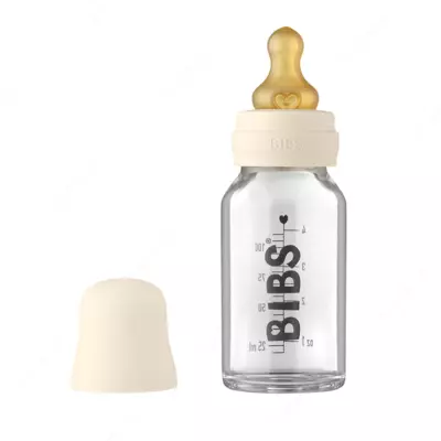 BIBS Baby Glass shisha Fil suyagi oziqlantiruvchi shishasi, 110ml