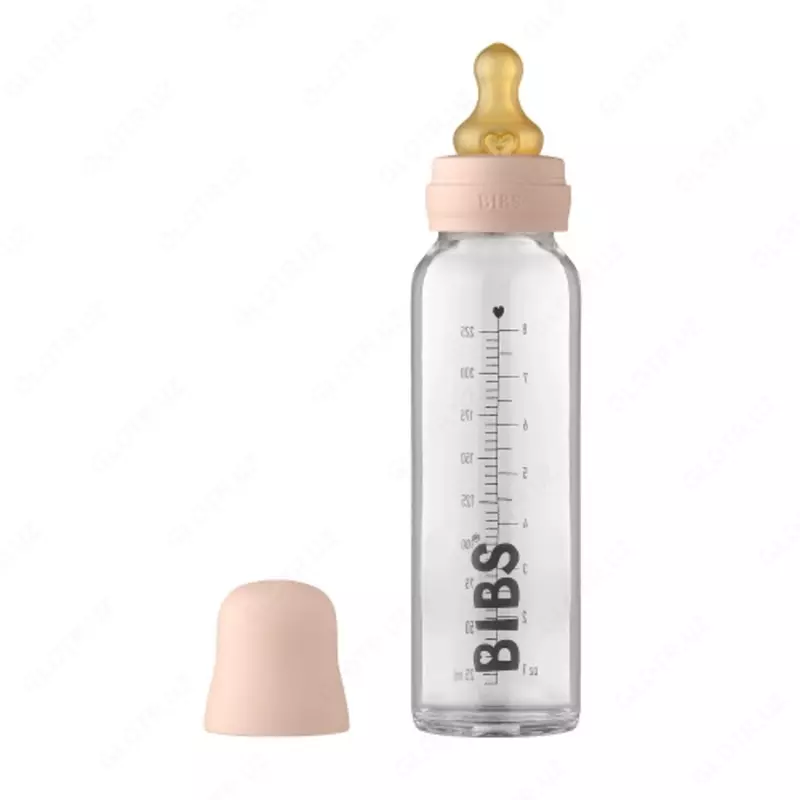 Бутылочка для кормления в наборе 225 мл BIBS Baby Glass Bottle Blush