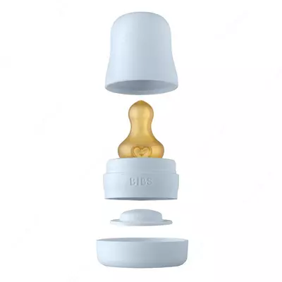 Бутылочка для кормления с латексной соской BIBS Bottle Kit Latex Baby Blue медленный поток