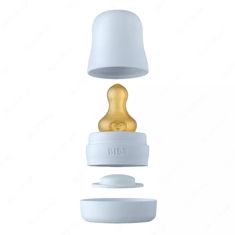 Бутылочка для кормления с латексной соской BIBS Bottle Kit Latex Baby Blue медленный поток