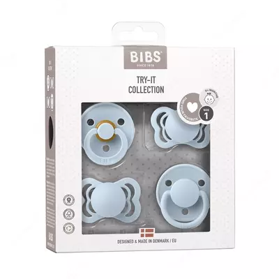 Набор BIBS Try-It Collection Colour Baby Blue 0-6 мес