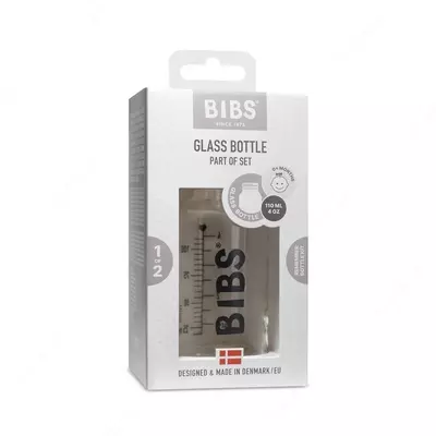 СТЕКЛЯННАЯ БУТЫЛОЧКА ДЛЯ КОРМЛЕНИЯ BIBS 110МЛ