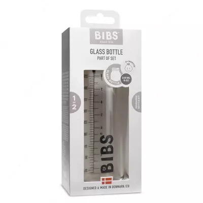 СТЕКЛЯННАЯ БУТЫЛОЧКА ДЛЯ КОРМЛЕНИЯ BIBS 225МЛ
