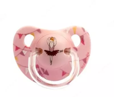 Emzik Suavinex Cirque 6 oylik anatomik lateks ushlagichi bilan balerina.